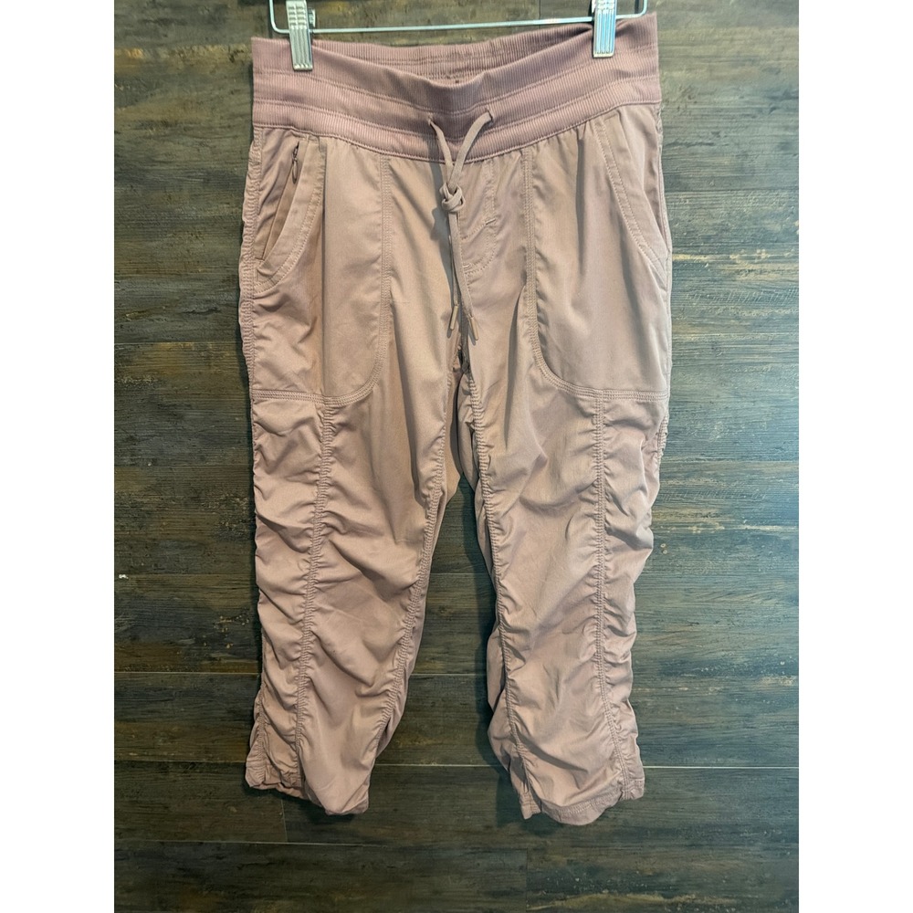 The North Face Aphrodite 2.0 Capri Pants Mauve Pink Hiking Ruched Womens Small